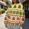 Women's Trendy Christmas Print Crewneck Sweatshirt Lightweight Casual Pullover Top