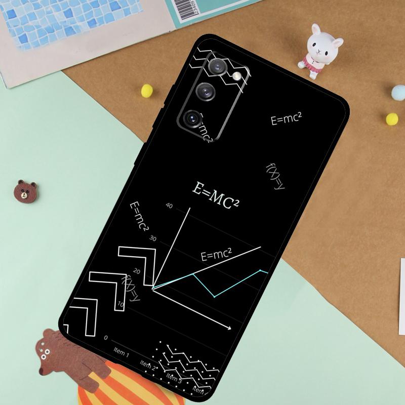 Mc2 With E=mc Math Soft Case For Samsung Galaxy S25 Ultra S9 S10 S20 S21 S22 S23 S24 Plus S24 FE Funda Cover