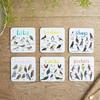 6Pcs Bird Pun Drink Coaster Placemats Funny Drink Coaster Cups Mat Art Bird Square Coaster for Home Kitchens and Bar