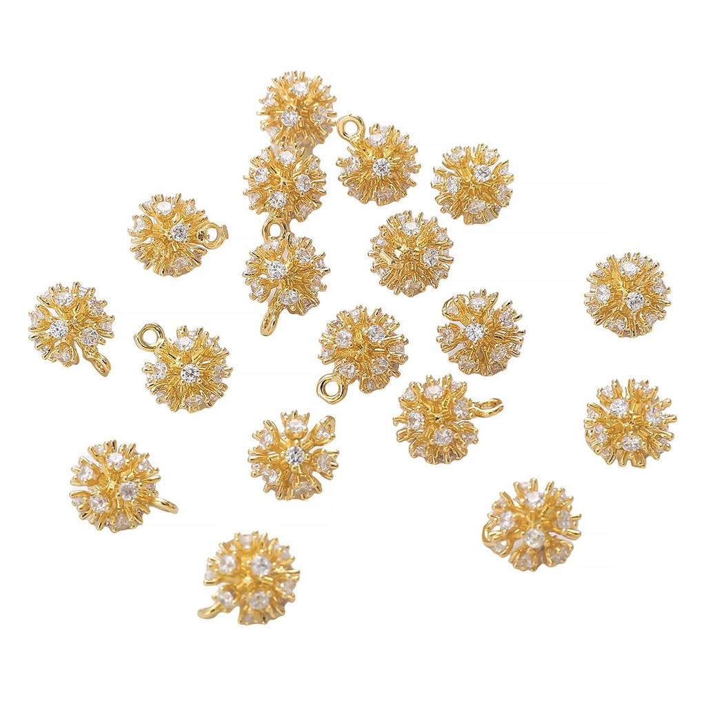 Copper Inlaid Zircon Dandelion Pendant For DIY Jewelry Making Craft Accessories