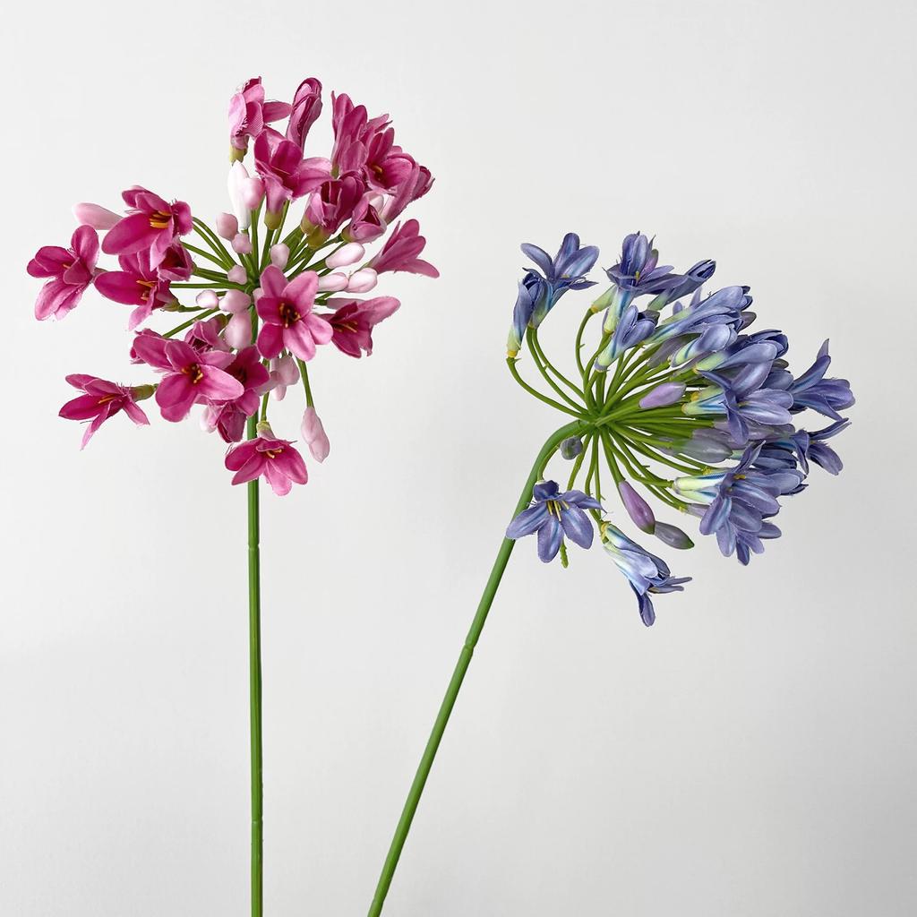 Artificial Agapanthus Flower Stem Likelike for Wedding Decor Home Wedding Centerpiece Arrangement Floral Display White Purple