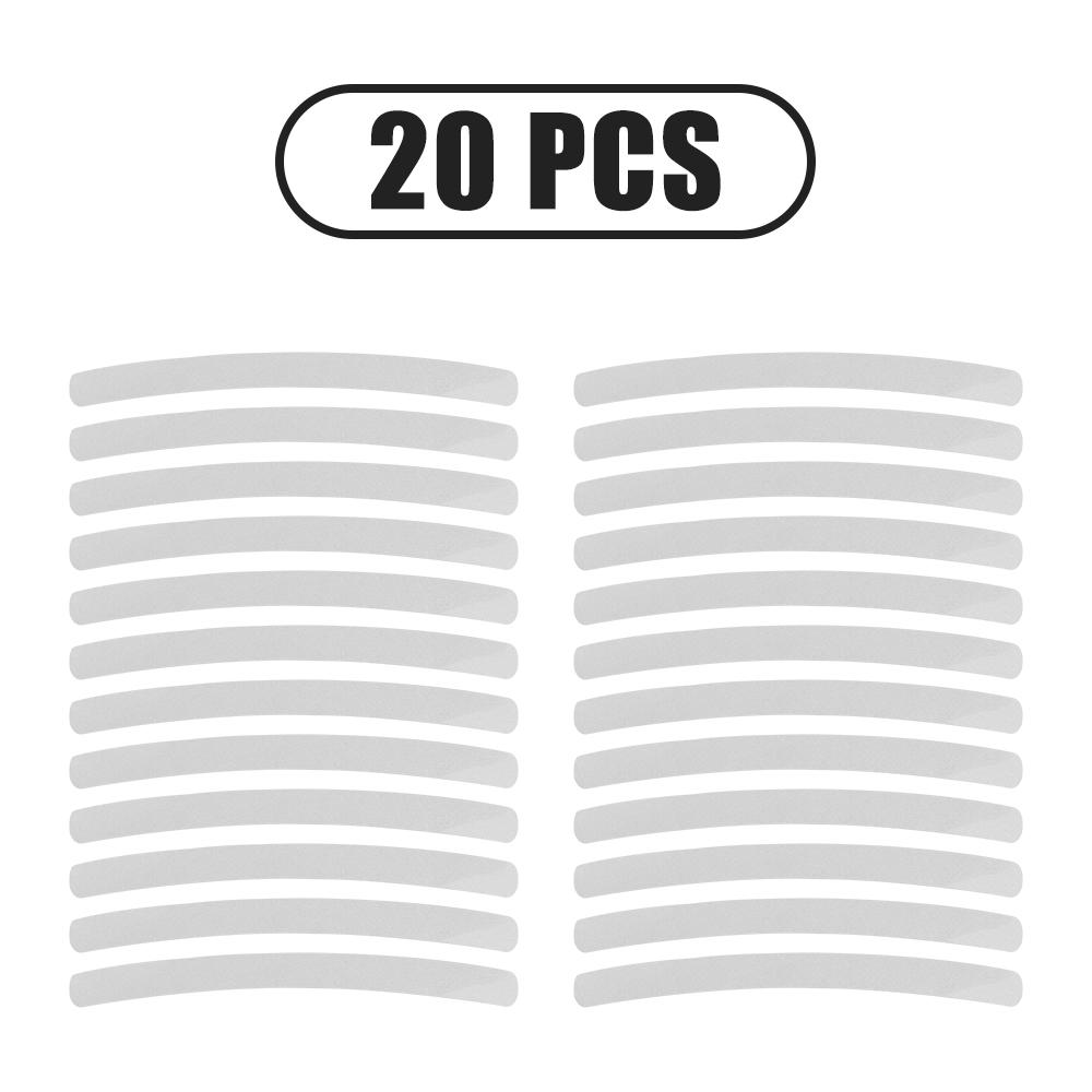 

20/40/60 шт. наклейка на ступицу колеса автомобиля, светоотражающая лента в полоску для мотоцикла, автомобиля, безопасность ночного вождения, светящаяся универсальная 20 PCS White