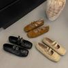 Retro Brown Square Head Mary Jane Shoes Ballet Shoes Women's 2025 New Korean Version French Light Mouth Single Shoes Women's Shoes