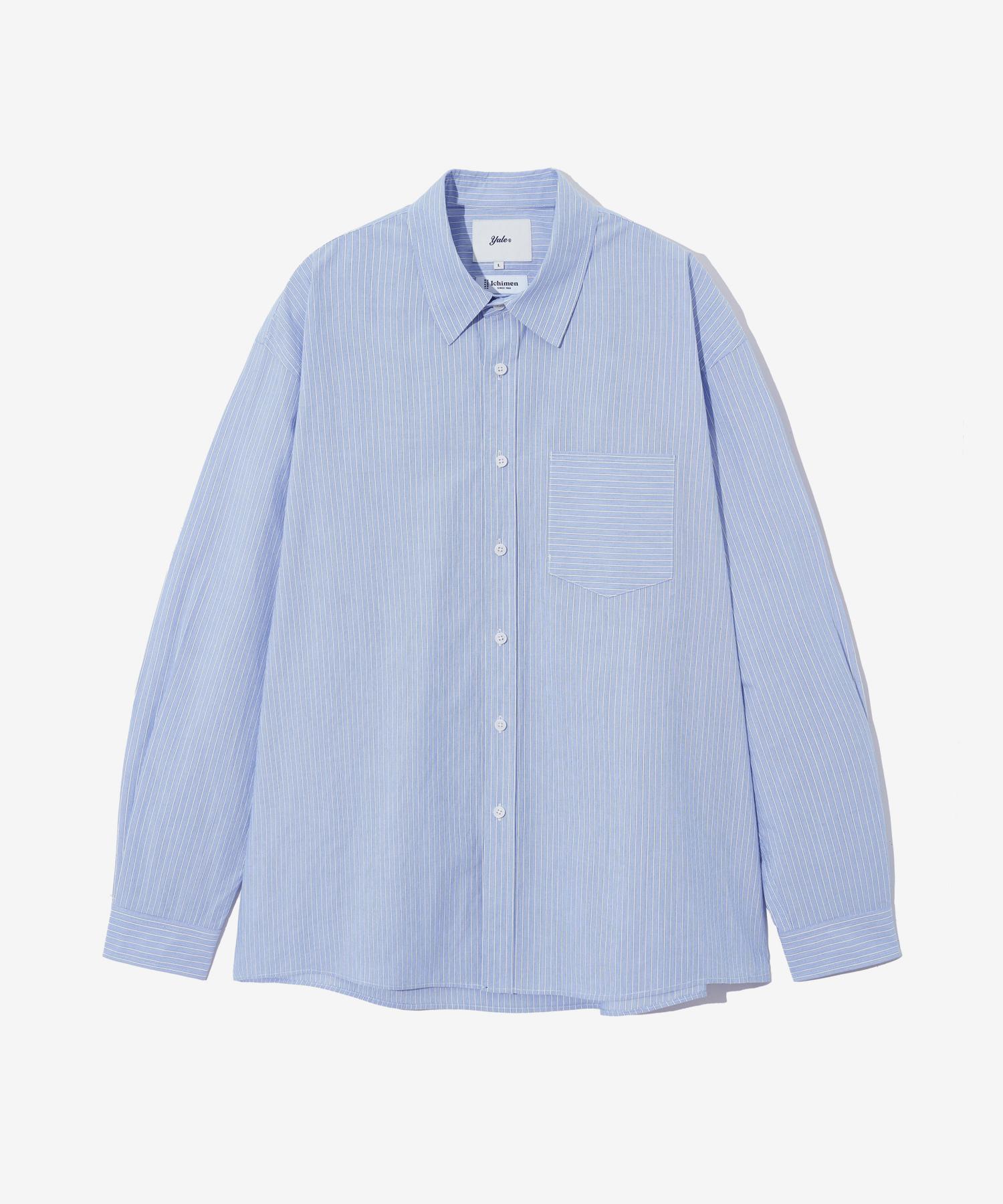 Yale 60S Пишущая машинка Деловая Карманная Рубашка в полоску Синяя Blue/S