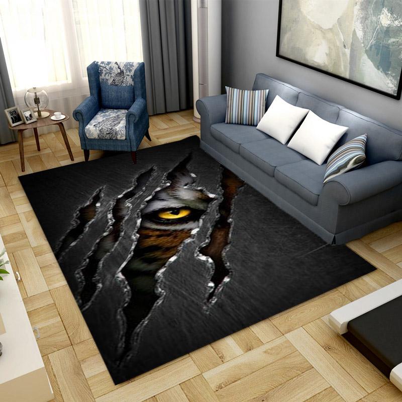 Tiger Leopard Carpet Living Room Bedroom Study Non-slip Carpet Rectangular Carpet Large Carpet Upholstered Carpet