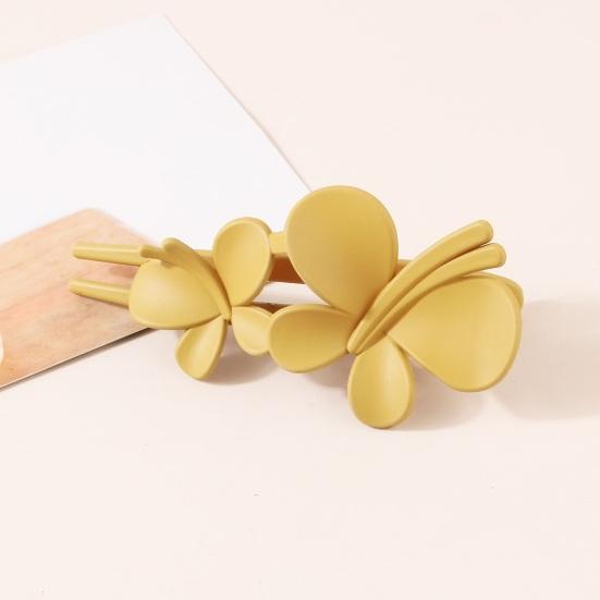 Women Solid Color Strong Grip Hair Clip Exquisite Anti-slip Butterflies Decor Elegant Hairpin Hair Accessories
