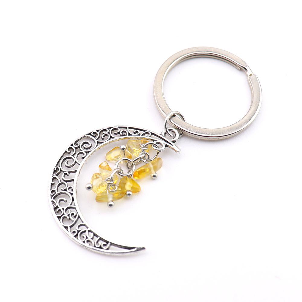 Moon Gravel Grape Crystal Keychain Keyring K54