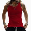 Elastic Exercise Fitness Vest for Men Summer Round Neck Plus Size Leisure Muscle Training Breathable Men