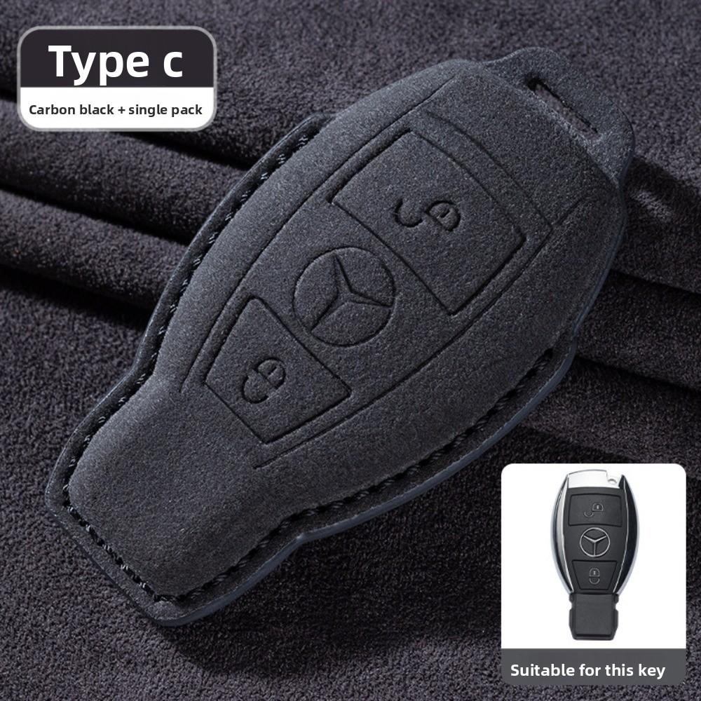 For Mercedes E300L Key Cover GLC260 Leather Case for Men E260L Car Accessories Suede Flip