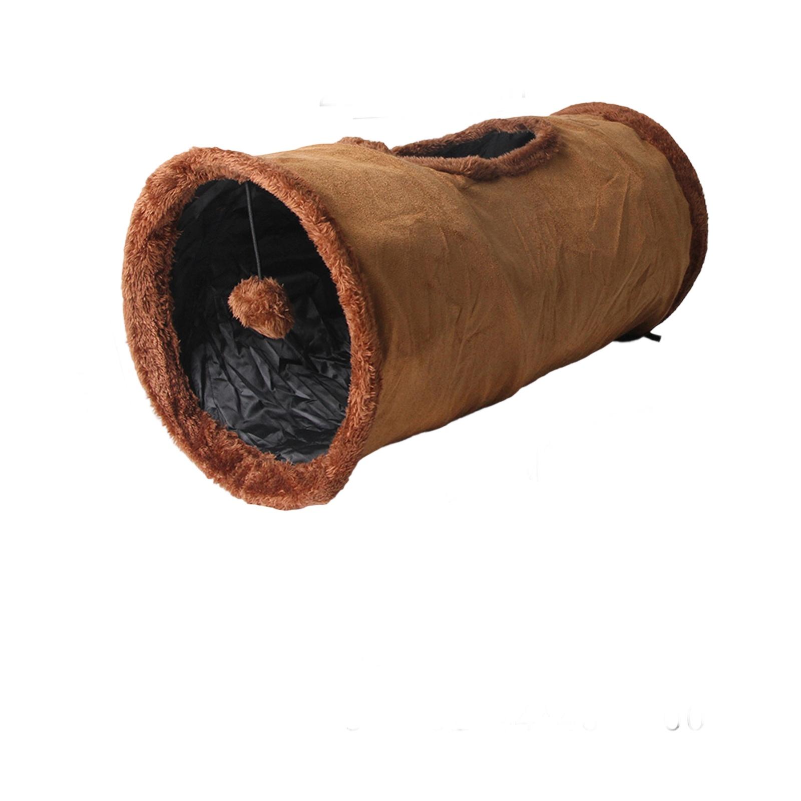 

Плюшевый туннель с шуршащей бумагой Складная игровая трубка из замши one size кофейный