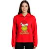 Women's Stand-up Collar Long-sleeved Pullover Top, Christmas Print Sports Top