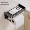 Space Aluminum Bathroom Tissue Holder with Storage Shelf