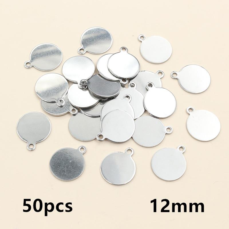 20-200pcs 6-25mm Stainless Steel Round Coin Charms Pendant DIY Jewelry Making Accessories Fingings for Necklace Bracelet