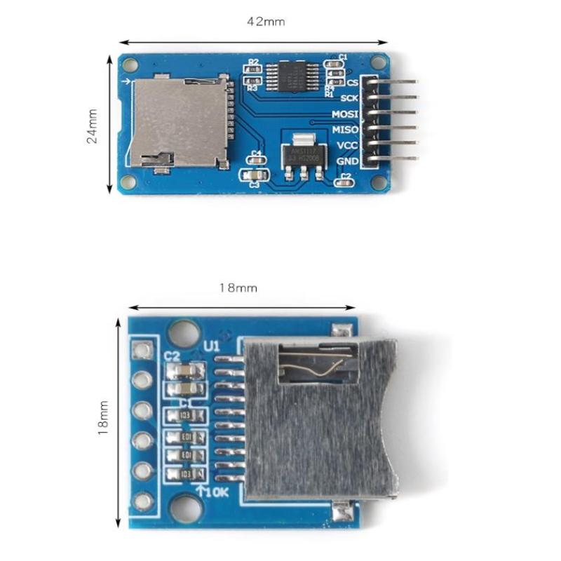 2Pcs/set Card Mini TF Card Reader Module SPI Interfaces With Level Converter Chip 5V/3.3V For DIY KIT
