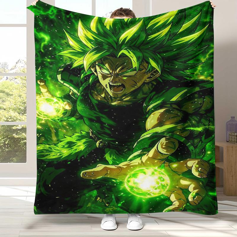 Anime D-Dragon Ball Game Cartoon Flannel Blanket,Ultra Soft Warm Plush Throw for Home Bedroom Bed Sofa Cover Office Camping