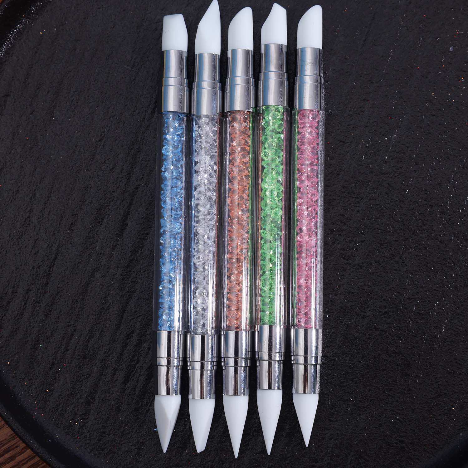 

Double Head Sculpting Brush Professional ManicureTools Silicone Nail Art Pen Carving Flower Pen Adjustable Glue Stick Embossing