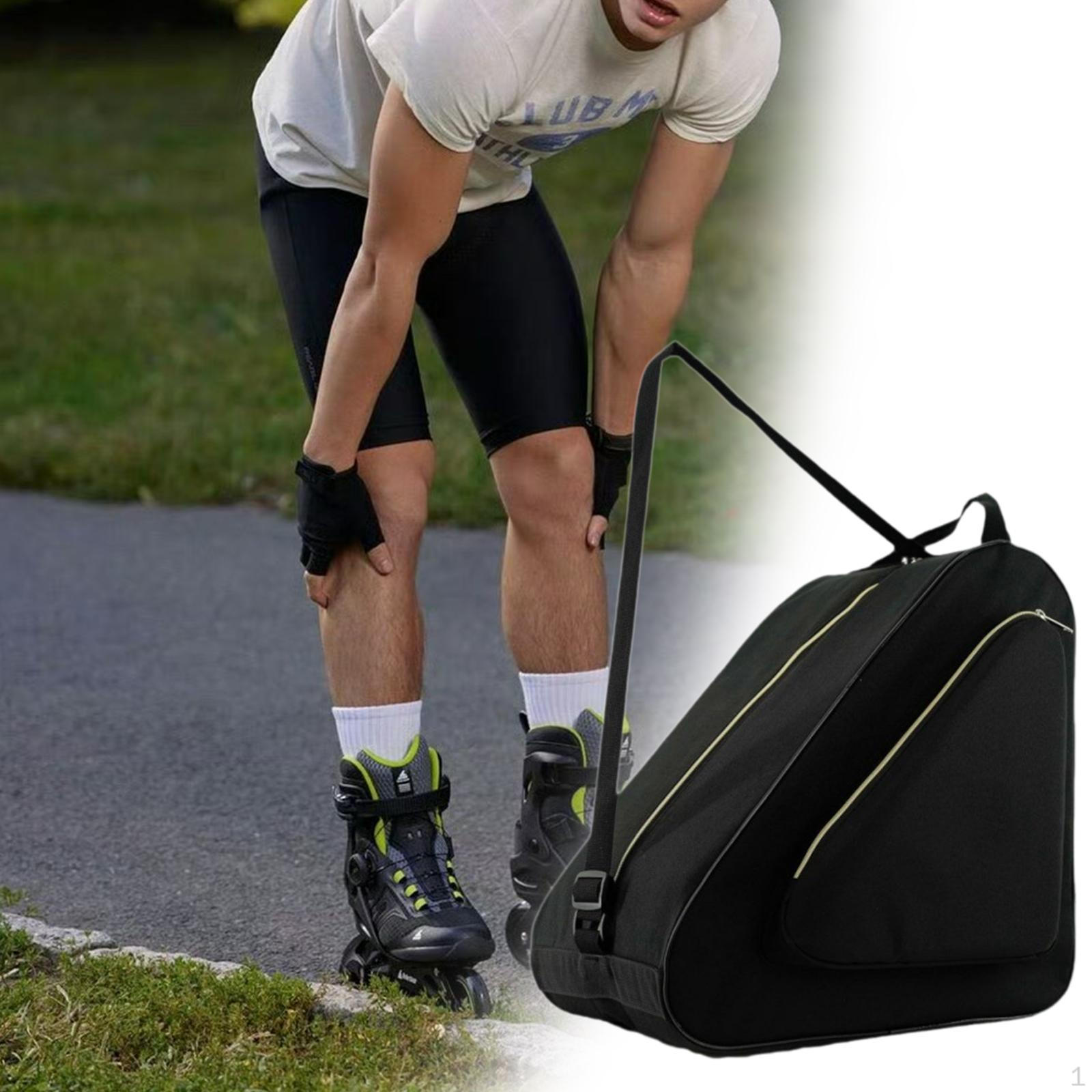 

Roller Skate Bag Carry Handbag Large Capacity Nylon Portable with Adjustable Shoulder Black