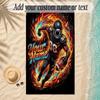 Soccer Theme Soft Beach Towel Personalized Custom Name Text Towel Portable for Beach Pool Travel