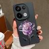 Kožený Vzor Křišťálové Růže Slim Matný Kryt pro Xiaomi 13T Pro Poco X7 X6 Redmi Note 14 13 Pro 12 11 10 Pro TPU Měkký Nárazuvzdorný Kryt na Telefon