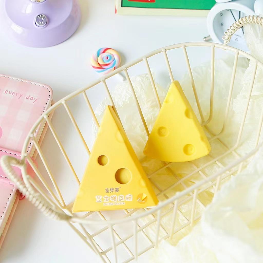 Kids Students Cool Prizes Stationery Cute Kawaii Creative Rubber School Supplies Novelty Lovely Cheese Eraser