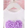 Children's Sweet Suit Spring and Autumn Girls Bubble Sleeve Love Top + Bow Skirt 2pcs Kids 6M-3Y Clothing