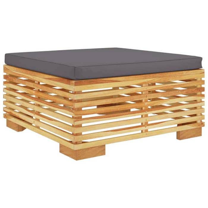 VidaXL Repose-pied de Jardin et Coussin Pouf de Patio Repose-pied de Terrasse Meuble de Patio Extérieur Gris Foncé Bois de 319161