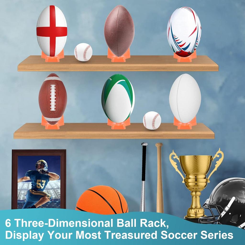 Eastgoing 6 Pcs Football Style Kicking Tee,Football Display Stand Compatible for All Ball Sizes,Football Kickoff Stand for Kickoff Practice Equipment