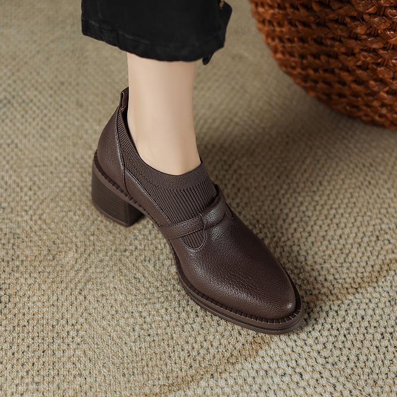 Fashion 2025 New Women Thick Heels Party Wedding Shoes Woman Round Toe Ladies Platform Oxford Shoes Fashion Ladies Office Pumps Brogues