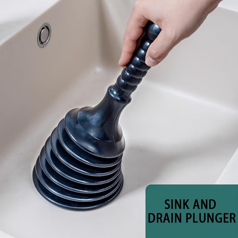 [Rugged Plunger] Compact and Rugged Sink and Drain Plunger | for Kitchen Sink, Bathroom Sink, Shower and Bathtub, Large Bellows for Residential Use
