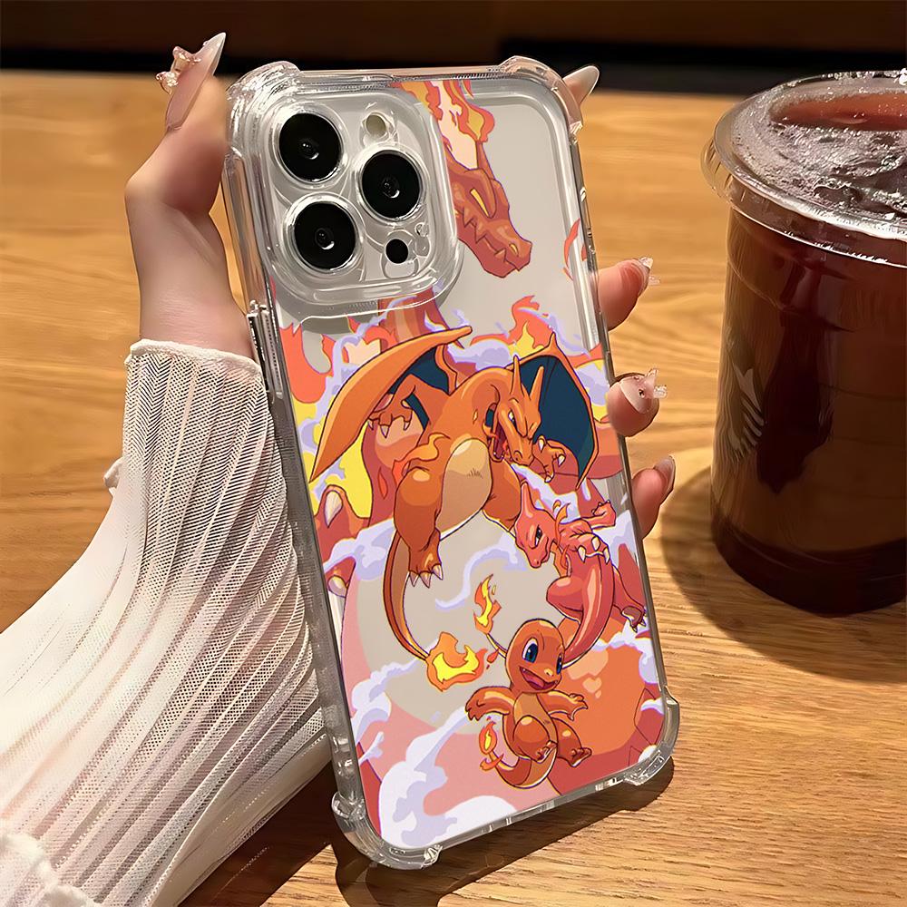 

Pokemons Charizards Pikachus Phone Case For Samsung Galaxy S25 S24 S23 S22 S21 S20 Note20 FE Ultra Plus 4G 5G Clear TPU Cover Samsung S23 5G