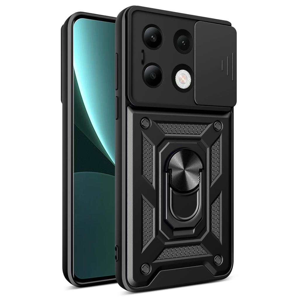 For Xiaomi Redmi Note 13 4G Case Scratch-resistant PC+TPU Kickstand Phone Shell