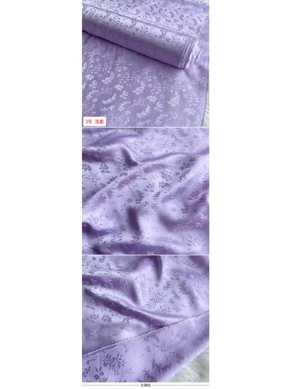 Golden Branch & Leaf Jacquard Sand-Wash Silk Fabric for Chinese Style Hanfu & Cheongsam Dresses