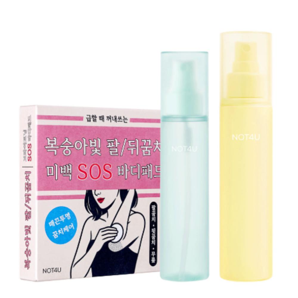Not4U Brightening SOS Body Pad & Soft Body Mist & Warm Tone up Mist Set (10 Pads + 115ml + 120ml)