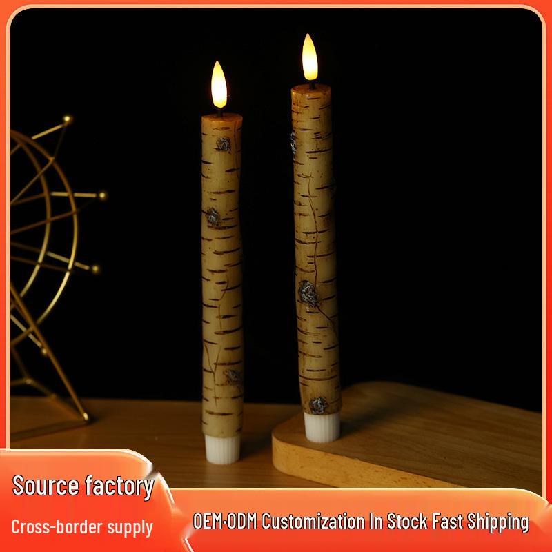 

Remote Control LED Birch Tree Candle: Smokeless Decorative Lamp for Christmas & Halloween Diameter 2.5cm Height 25cm