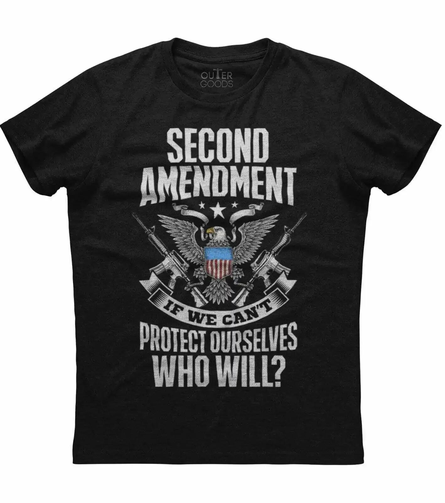 

If We Cant Protest Ourselves Who Will Funny 2nd Amendment Patriotic Phrase TShirt Cotton ONeck Short Sleeve Mens T Shirt S