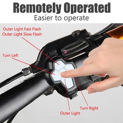 Bicycle & Scooter Turn Signal Rear Light - Wireless Charging, LED Flashing Modes, Waterproof Safety Tail Lamp for Night Cycling