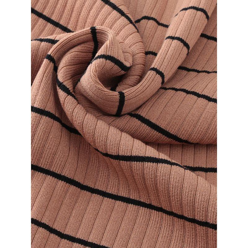 High-End French Style Color Matching Stripe Vest Skirt Summer Sleeveless Ice Silk A Word Knitted Dress