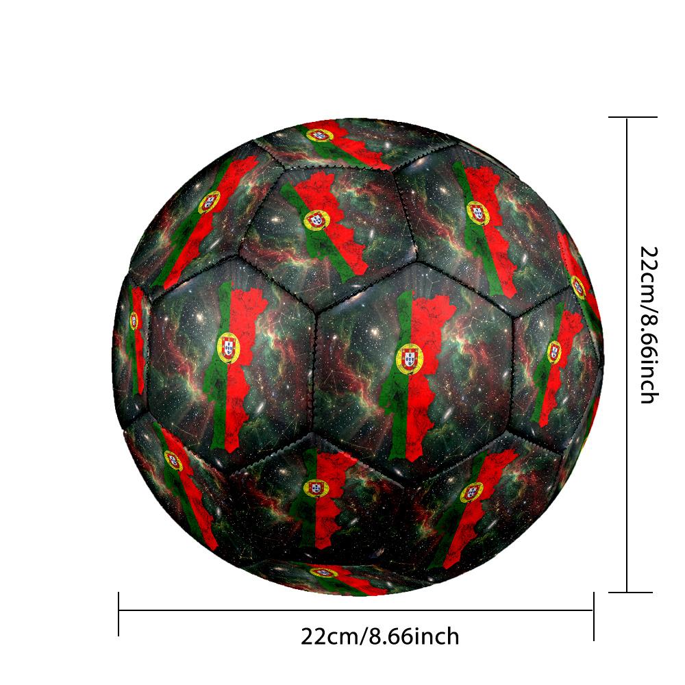Pallone da Calcio Stampato Portogallo Taglia 5 Resistente all'Usura Standard Pallone da Allenamento per Adulti Regalo per tifosi per Partite Indoor Outdoor Sport