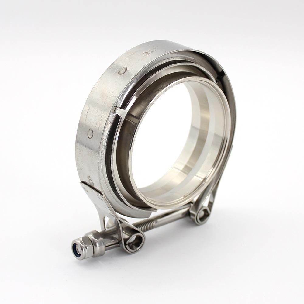 Universal Stainless Steel Car Exhaust Pipe Clamp with V-Type Buckle Flange – 304 Grade
