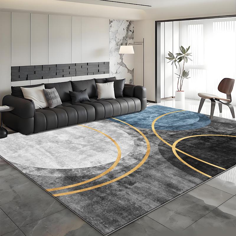 Nordic Style Crystal Velvet Area Rug Luxury Abstract Geometric Floor Mat Non Slip Carpet for Living Room Bedroom