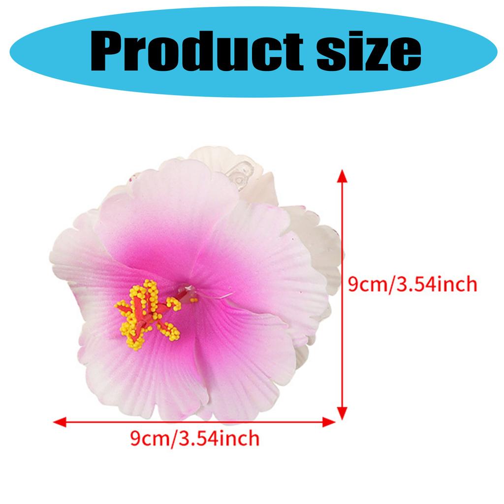 Tropical Plumeria Hibiscus Hair Clips for Women Lightweight Non Slip Grip Beach Wedding Vacation Party Hair Accessories