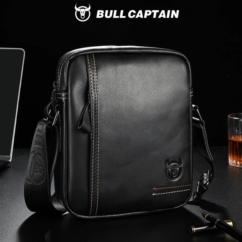 

BULLCAPTAIN Мужская сумка через плечо Мужские сумки на плечо Сумки на молнии Сумки большой емкости из натуральной кожи для мужчин Сумки-тоут чёрный