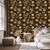 Golden Hibiscus Wallpaper Ochre, Gold, Black and Yellow 50x1000