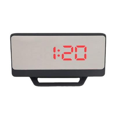 Kreativ sängklocka Mode LED-smart elektronisk väckarklocka Spegel Studentsömn Digital skrivbordsklocka med temperatur-datumvisning