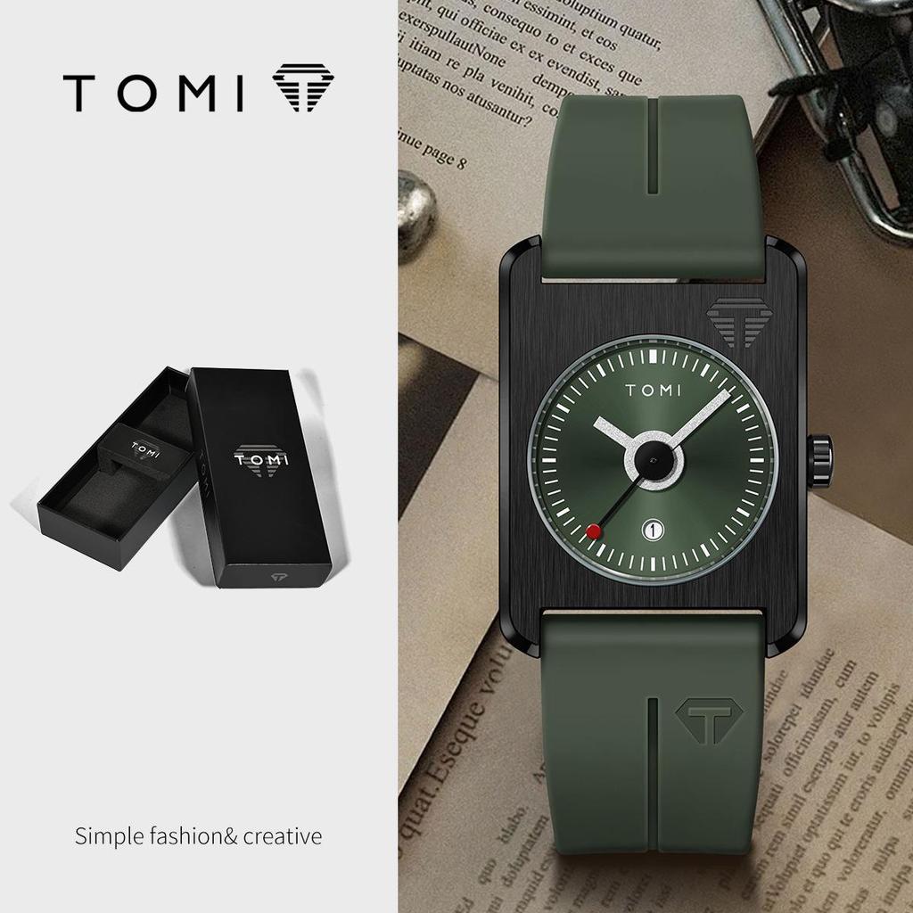 TOMI Square Calendar Watch - Korean Style Student Strap Watch