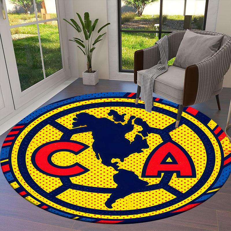 Club America Round Area Rug,Carpet Rug for Living Room Bedroom Sofa Playroom Decor,Non-slip Floor Mat