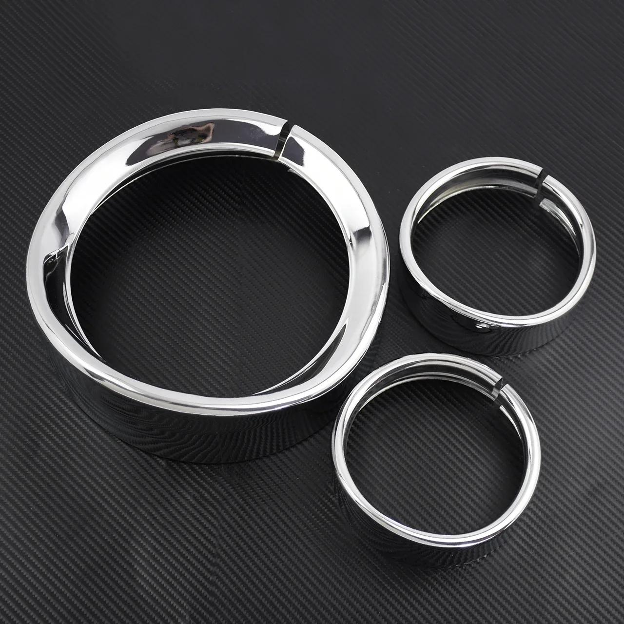 Motorcycle Chrome 7``Headlight Trim Ring+4.5``