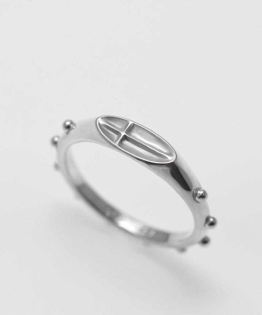 Vivus Classic Oval Silver Rosary Ring