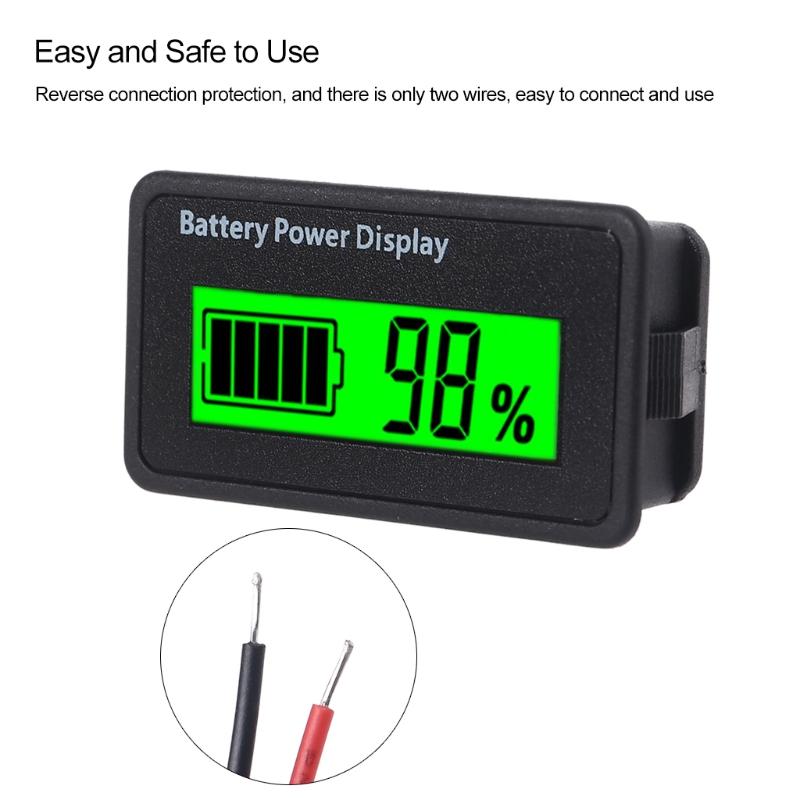 Compact Battery Meter Battery Capacity Voltage Monitor Gauge Indicator Lead-Acid & Lithium Ion Battery Tester for Hosue