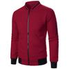 Men's Spring Autumn Baseball Collar Solid Color Jacket Men's Casual Jacket Loose Tops
